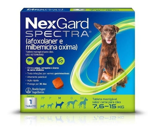 Imagem 1 de 1 de Nex Gard Spectra Para Cães De 7,6 A 15kg - 1 Tablete