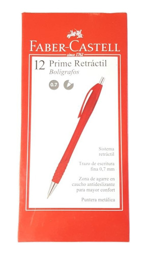 Bolígrafo Faber Castell Prime Retráctil X 12 Und