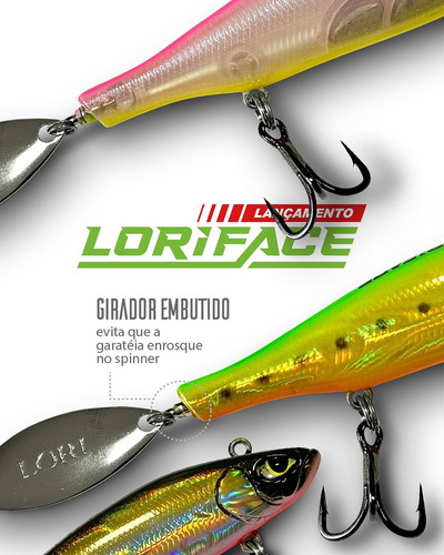 Isca Artificial Lori Face 85 Sinking Tucunaré Robalo Traíra Cor Kiwi