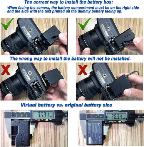 Adaptador De Corriente Batería Simulada Para Canon T7 T6 T5