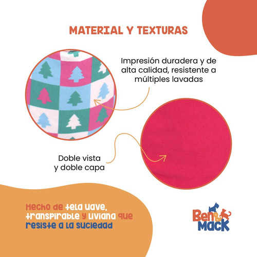 Set De 3 Pañuelos Para Perro Chico Navideño Doble Vista