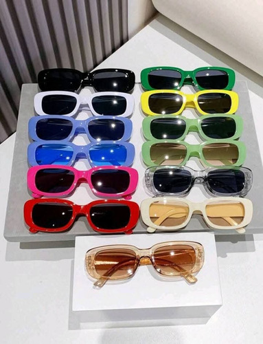 50 Piezas Gafas De Sol Rectangulares Estilo Vintage, Mayoreo Vintage Retro Varios Diferentes