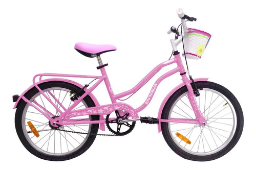 Bicicleta Mujer Rodado 20 Canasto + Portaequipaje + Pie