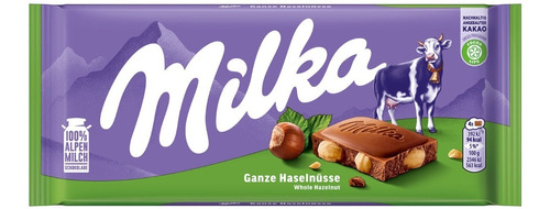 Chocolate Milka Avellanas Enteras 100g Importado De Alemania