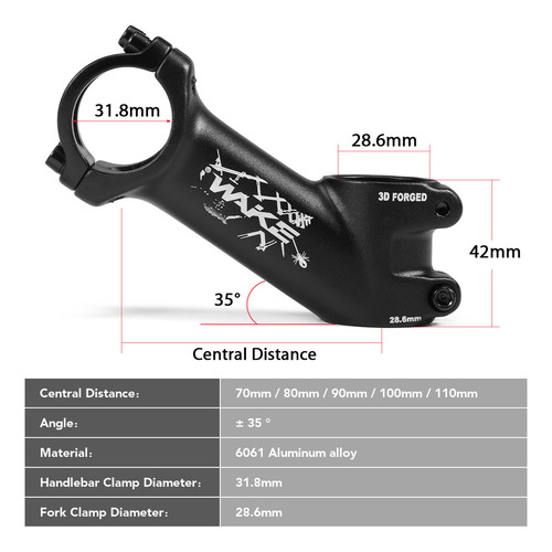 Bicicleta Con Manillar Ultraligera Bike Stem Mountain Para B