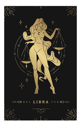 Vinilo 60x90cm Astrologia Oro Signos Zodiaco Libra