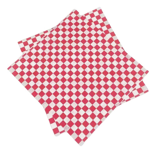 Forro Canastas Comida Papel Encerado Cuadros 50 Hojas