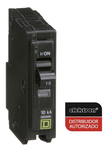 Imagen 2 de 3 de Pastilla Interruptor Termomagnético Qo115 1 Polo 15a 120/240