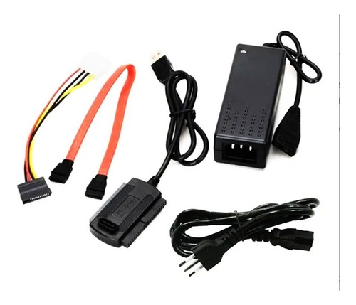 Convertidor Disco Duro Sata/ide 2.5 3.5 A Usb Incluye Fuente Color Negro