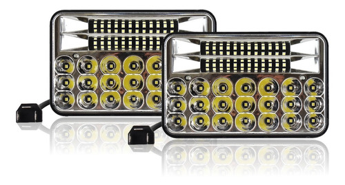 2 Faros Led Unidad Rectangular 33 Led 5pul Alta/baja Estrobo