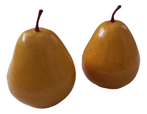 Fruta Pera Amarilla Artificial Por 4 Unid. Tamaños Real