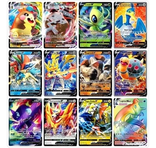 Cartinha Pikachu Pokemon Vmax, V, Gx Card Brilhante Rara