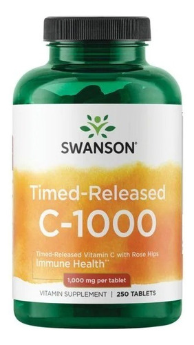 Swanson Vitamina C Con Escaramujos 250 Tabs Sabor Sin Sabor