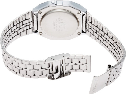 Reloj Retro Casio A168wa-1wdf Acero Inoxidable Unisex Color de la correa Plateado Color del bisel Plateado Color del fondo Gris/Negro/Azul