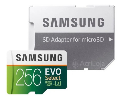 Micro Sd Samsung Evo Select 256gb Class 10 4k U3 + Adaptador