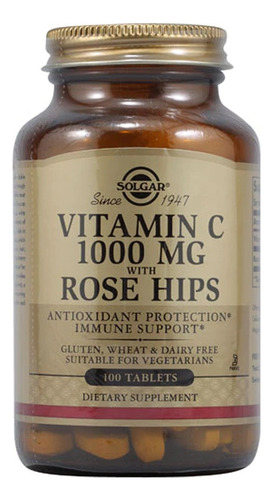 Vitamina C 1000 Mg Rose Hips Solgar