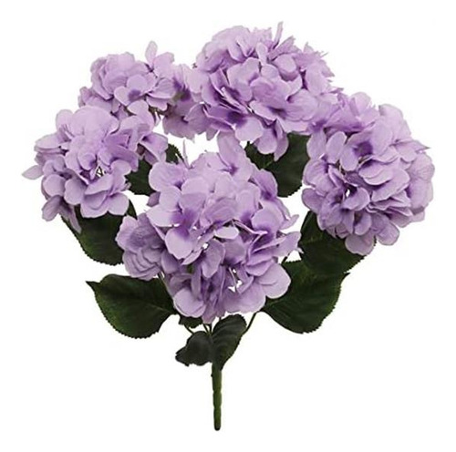 Larksilk 21 Lavender Artificial Hydrangea Bush - 5 Cabeças