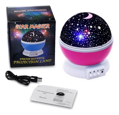 Luminária Projetor Estrela 360º Galaxy Abajur Star Master Cor da cúpula Branco Cor da estrutura Rosa-chiclete 110V/220V