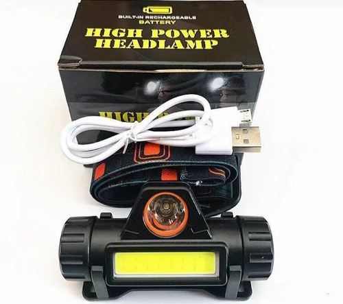 Imagen 3 de 3 de Linterna Led Recargable De Cabeza Frente Minera Dual