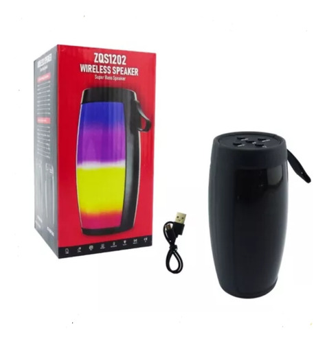 Parlante Bluetooth Modelo Zqs-1202 Con Led Multicolor