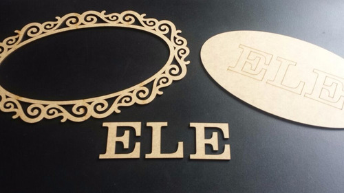Imagem 6 de 9 de Placa Oval Personalizada Recorte Laser Mdf Cru 45x30 Cm