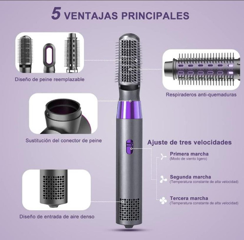 Estilizador De Cabello 3 En 1 Aire Caliente Y Secado Rapido