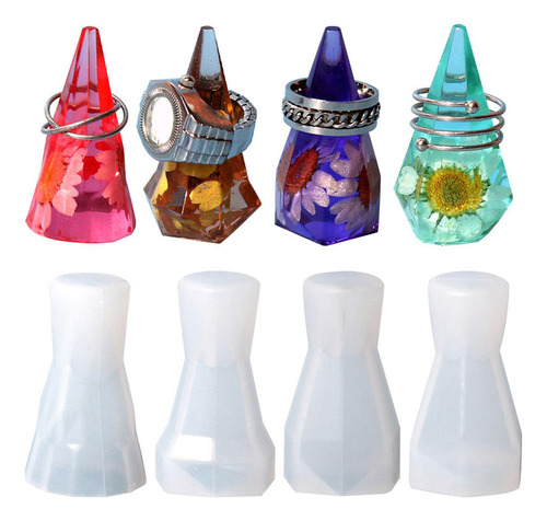4 Soportes For Anillos, Modelo De Joyería De Silicona,