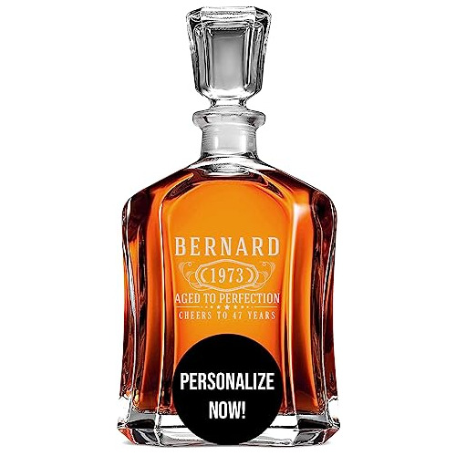 Decantador De Whisky De Vidrio Grabado Personalizado De 23 O