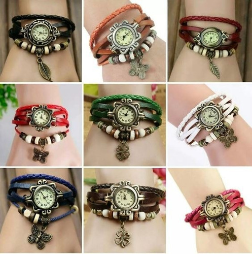 Reloj Pulsera Vintage Mujer De Moda X10 Unidades X Mayor Ya! *** Full-time Mania *** Mercadolider Platinum !!