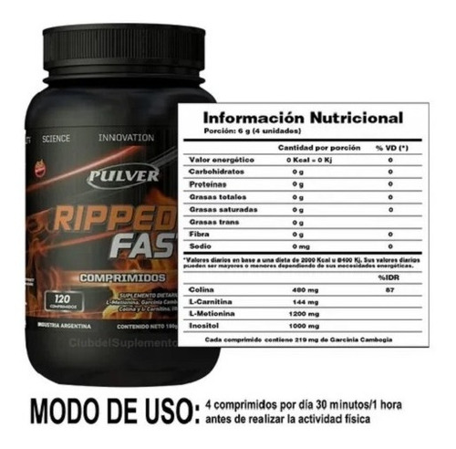 Ripped Fast Pulver Quemador Grasa Abdominal Sin Rebote