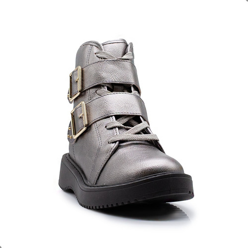 Borcegos Moleca Mujer Cordones Plataforma Cinto Cierre Bruna