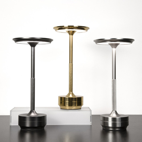 Candeeiro de mesa LED para bar e restaurante, moldura de cabeceira, cor prata