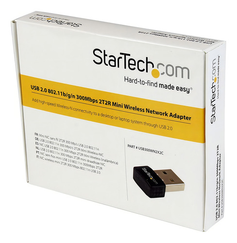 Mini Adaptador De Red Startech Usb300wn2x2c Inalambrico Usb