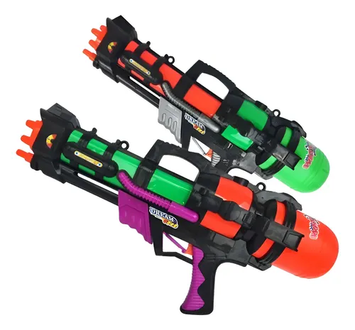 BCHKO 2 Pistolas De Agua Pequeñas De 15 Cm - Gran Alcance Hasta 10 Metros, Capacidad 0.5 L, Ideales Para Fiestas En Piscina Y Playa (2 Colores)
