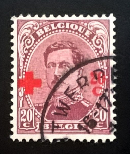 Bélgica, Sello Yv 155 Cruz Roja +20c 1918 Usado L12709