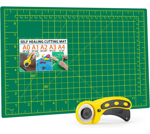 Base Tabla De Corte A2 60x45 + Cutter Rotativo 45mm Telas