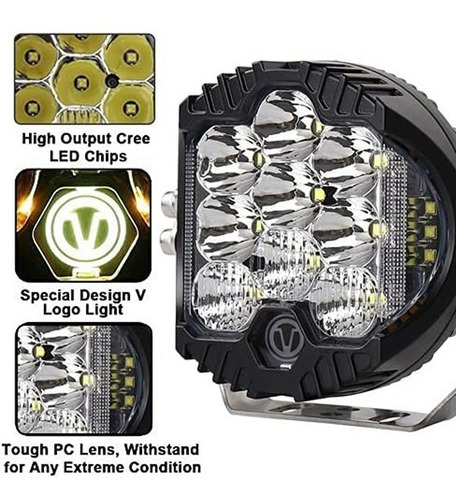 Faro Led Redondo De 50w 5 Pulgadas Para Jeep