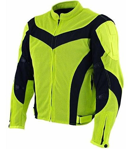 Xelement Cf*****chaqueta De Moto Blindada Textil Verde Neón 