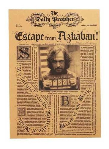 Póster Cartel Sirius Black Wanted Harry Potter Azkaban Retro