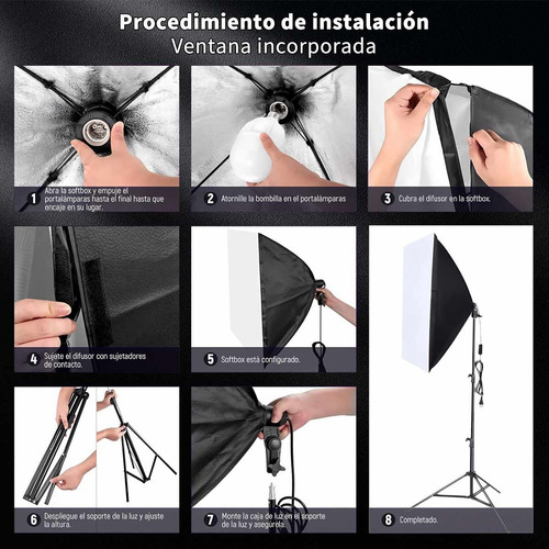 Kit De Luces De Estudio Fotografico Set Softbox 2 Piezas