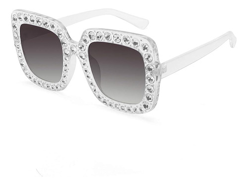 Royal Girl Elton Square Rhinestone Anteojos De Sol De Gran T