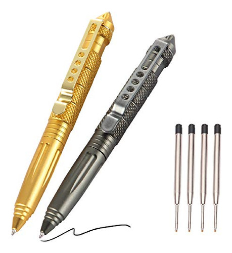 2 Pack Military   Pen Set With 6 Black Ballpoint Refill...