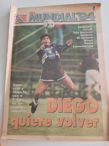 Diario Clarin Mundial 94 Lote De 34 Diarios 1994 Deportivo (Usado)