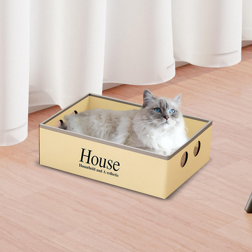 Caja Rascadora De Cartón Para Gatos, Salón Para Casa
