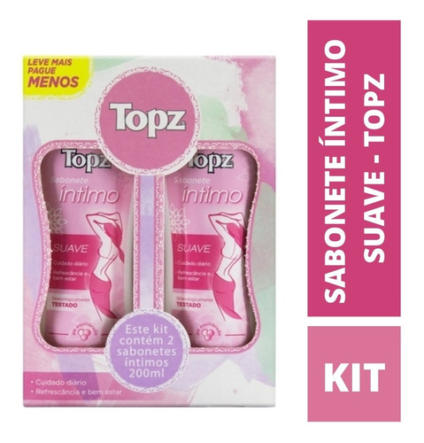 Pack Sabonete Líquido Íntimo Suave Topz Frasco 200ml Cada 2 Unidades Leve Mais Pague Menos