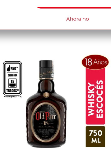 Whisky Old Parr 18 Años - Ml A $400 - mL a $373