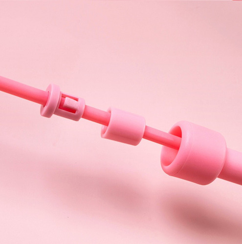 Cuerda Para Saltar Ajustable Ejercicio Brincar Color Negro Rosa Pálido