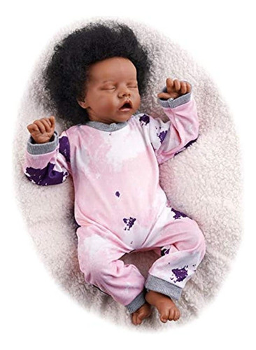 Jizhi Reborn Baby Dolls 17 Pulgadas Sleeping Afro Black Afri