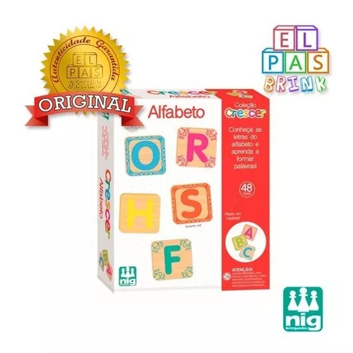 Jogo Educativo Forma Palavras Letras Brinquedo Alfabeto 48pç