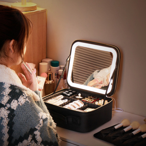 Caja De Maquillaje Inteligente Con Espejo Y Luz Led